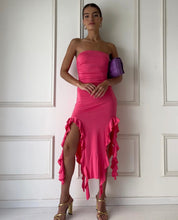 Load image into Gallery viewer, Pink Melanie Frill Maxi Dress
