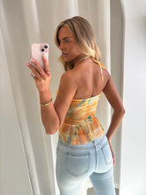 Load image into Gallery viewer, Orange Cora Halterneck Top
