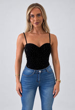 Load image into Gallery viewer, Black Louisa Sparkle Bodysuit
