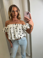 Load image into Gallery viewer, White Stacie Polka Dot Top
