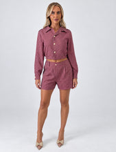 Load image into Gallery viewer, Burgundy Carly Printed Shirt &amp; Shorts Co-Ord Set
