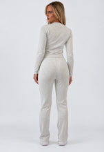 Load image into Gallery viewer, Grey Katy Ribbed Button-Up Top &amp; Straight Leg Trouser Co-Ord Set
