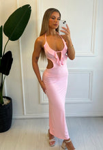Load image into Gallery viewer, Pink Sandy Frill Maxi Dress
