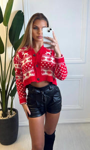 Black Angie Faux Leather Shorts