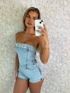 Blue Celia Denim Playsuit