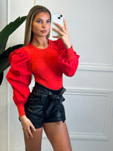 Load image into Gallery viewer, Red Anabella Puff Sleeve Top
