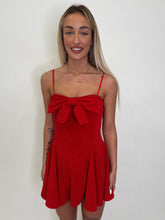 Load image into Gallery viewer, Red Mia Sparkly Bow Dress
