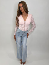 Load image into Gallery viewer, Pink Rosie Lace Bodysuit
