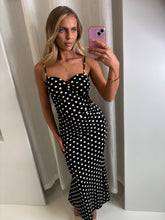 Load image into Gallery viewer, Black Stella Polka Dot Maxi Dress
