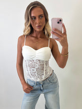 Load image into Gallery viewer, White Becky Corset Top
