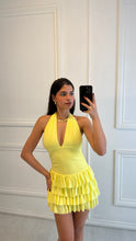 Load image into Gallery viewer, Yellow Avah Frill Dress
