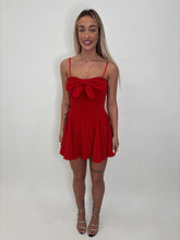 Load image into Gallery viewer, Red Mia Sparkly Bow Dress

