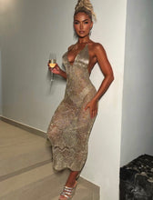 Load image into Gallery viewer, Crochet Roisin Halter Midi Dress
