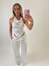 Load image into Gallery viewer, White Azaria Polka Dot Co-ord
