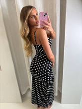 Load image into Gallery viewer, Black Mallory Polka Dot Maxi Dress
