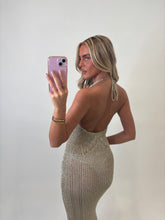 Load image into Gallery viewer, Crochet Roisin Halter Midi Dress
