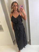 Load image into Gallery viewer, Black Nina Polka Dot Maxi Dress

