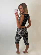 Load image into Gallery viewer, Black Lexi Lace Capri Co-ord
