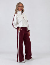Load image into Gallery viewer, Burgundy Harley Contrast Stripe Half Zip Tracksuit

