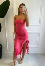Load image into Gallery viewer, Pink Melanie Frill Maxi Dress
