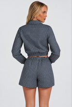 Load image into Gallery viewer, Navy Carly Printed Shirt &amp; Shorts Co-Ord Set

