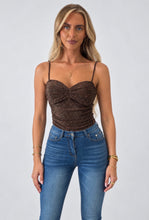Load image into Gallery viewer, Brown Louisa Sparkle Bodysuit
