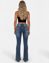 Load image into Gallery viewer, Mid Wash Louise Diamanté Pocket Bootcut Jeans
