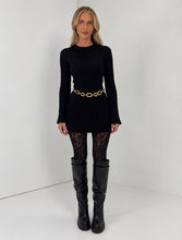 Load image into Gallery viewer, Black Erin Ribbed Knit Mini Dress
