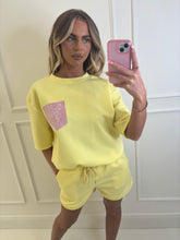 Load image into Gallery viewer, Yellow Lisa Rhinestone Pocket Co-ord
