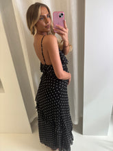 Load image into Gallery viewer, Black Nina Polka Dot Maxi Dress
