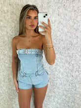 Load image into Gallery viewer, Blue Celia Denim Playsuit
