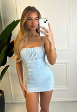 Load image into Gallery viewer, Baby Blue Kendall Ruched Bodycon Dress
