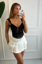 Load image into Gallery viewer, White Ruchi Pleated Mini Skort
