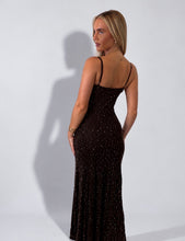Load image into Gallery viewer, Brown Carly Sparkle Bustier Maxi Dress
