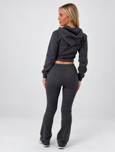 Load image into Gallery viewer, Charcoal Grey Jessica Zip-Up Hoodie &amp; Flared Jogger Co-Ord
