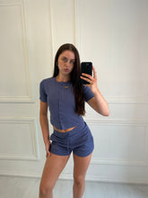 Load image into Gallery viewer, Navy Meg button up co ord

