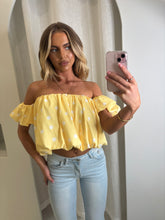 Load image into Gallery viewer, Yellow Stacie Polka Dot Top
