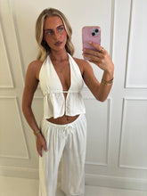 Load image into Gallery viewer, White Alys Halter Frill Co-Ord
