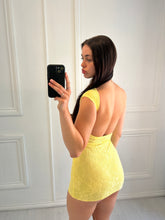 Load image into Gallery viewer, Yellow Rachel lace backless dress

