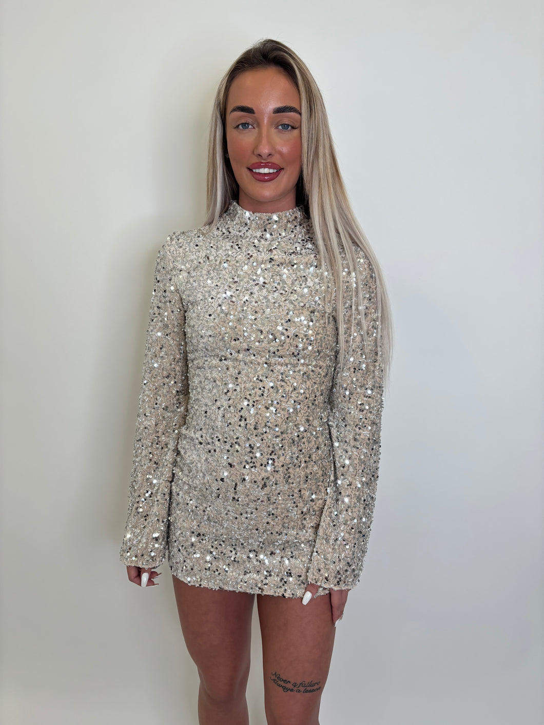 Champagne Melanie Sequin Dress