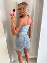 Load image into Gallery viewer, Diamanté Denim Kathleen Skort Set
