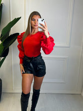 Load image into Gallery viewer, Red Anabella Puff Sleeve Top
