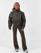 Load image into Gallery viewer, Chocolate Brown Olivia Faux Leather Bomber Jacket
