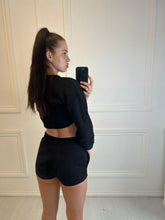 Load image into Gallery viewer, Black Stacey cross shorts co-ord
