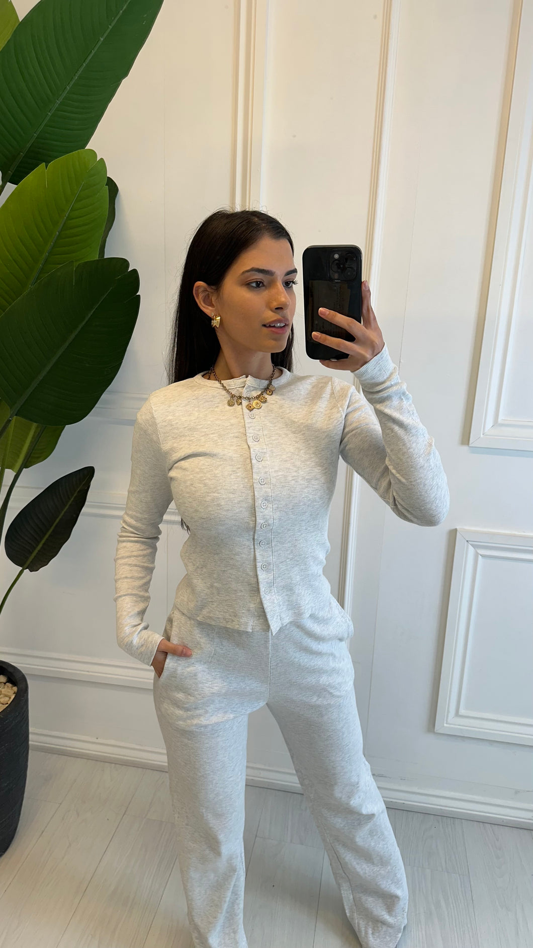 Grey Zaria Button up Co ord