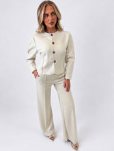 Load image into Gallery viewer, Cream Dani Button Front Tailored Co-ord Set
