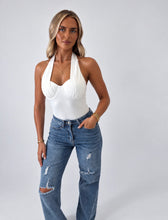 Load image into Gallery viewer, White Bonnie Underwired Halterneck Bodysuit
