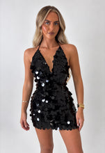 Load image into Gallery viewer, Black Romy Sequin Halterneck Mini Dress
