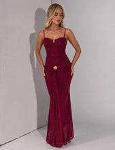 Load image into Gallery viewer, Burgundy Grace Lace Detail Maxi Dress
