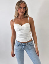 Load image into Gallery viewer, White Shauna Ruched Cami Top
